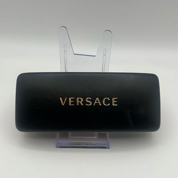 VERSACE BLACK LEATHER SUN GLASSES CASE - Picture 1 of 7
